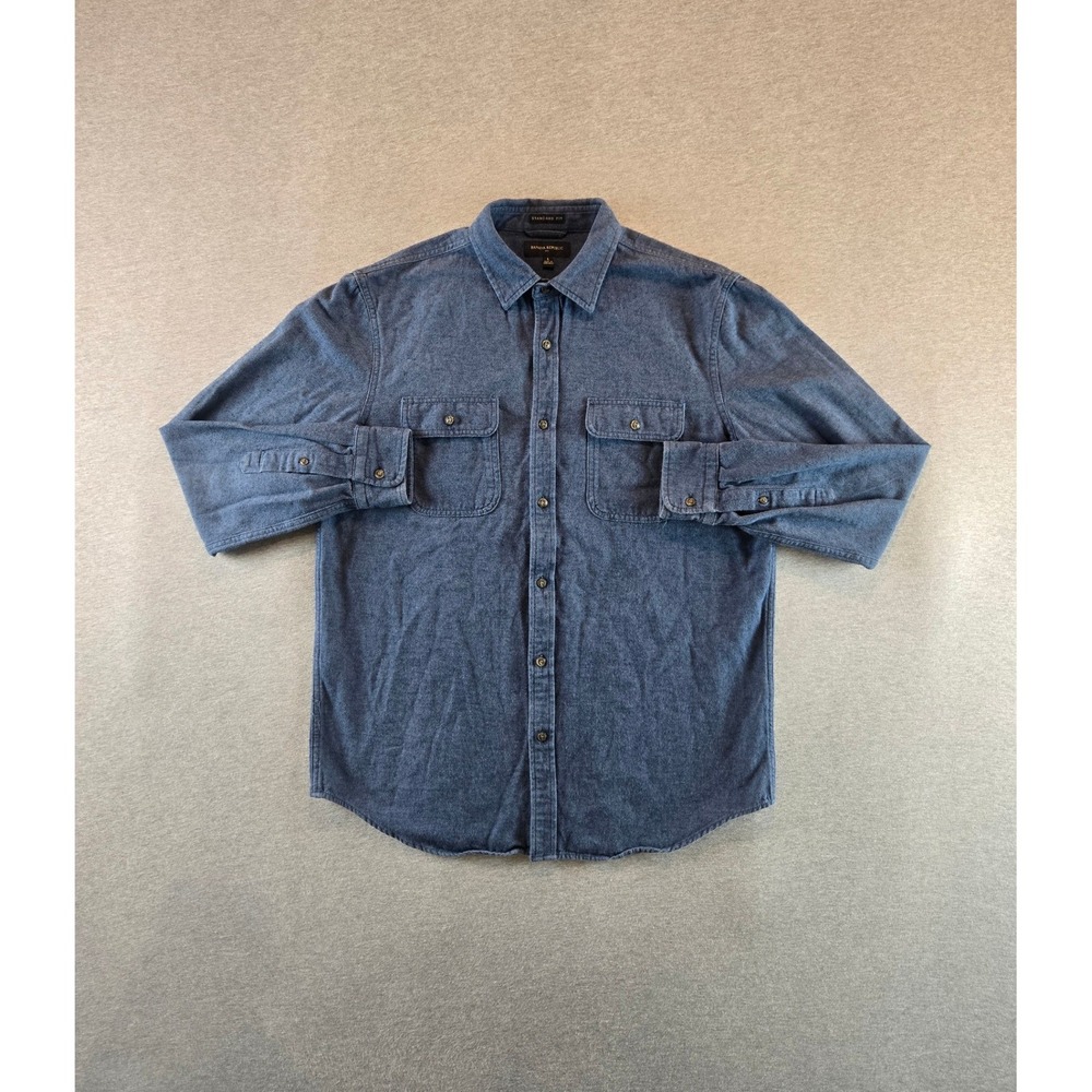 Banana Republic Button Down Shirt Mens Large Blue Standard Fit Cotton Shacket